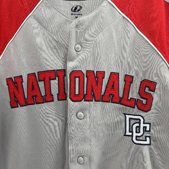 Dynasty Washington Nationals DC MLB Button Up Jersey Embroidered Size M - Picture 2 of 5
